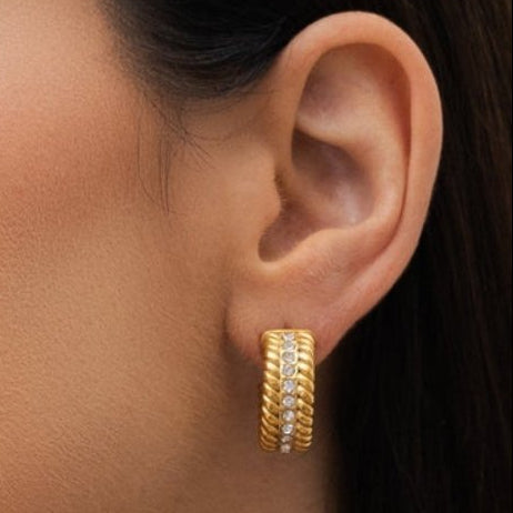 Pendiente de Aro Date Bañado en Oro de 18k