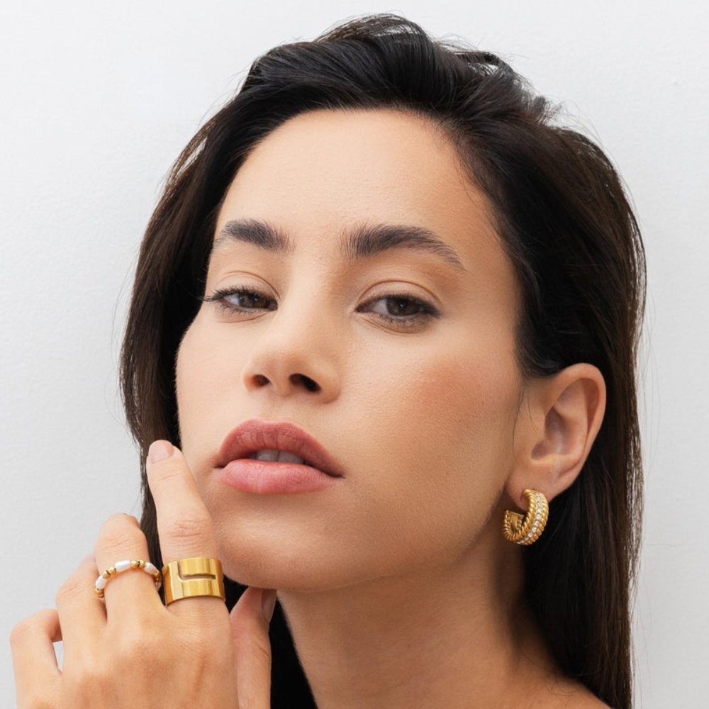 Pendiente de Aro Date Bañado en Oro de 18k