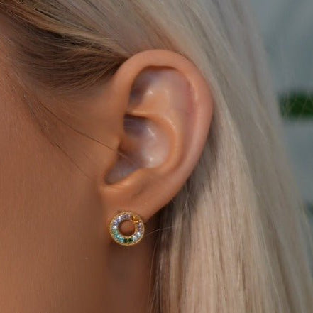 Rainbow Earring with 18k Gold Plating