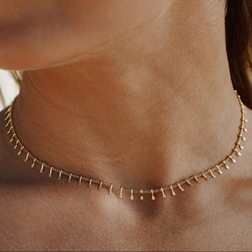 Collar Gargantilla Jurerê Bañado en Oro de 18K