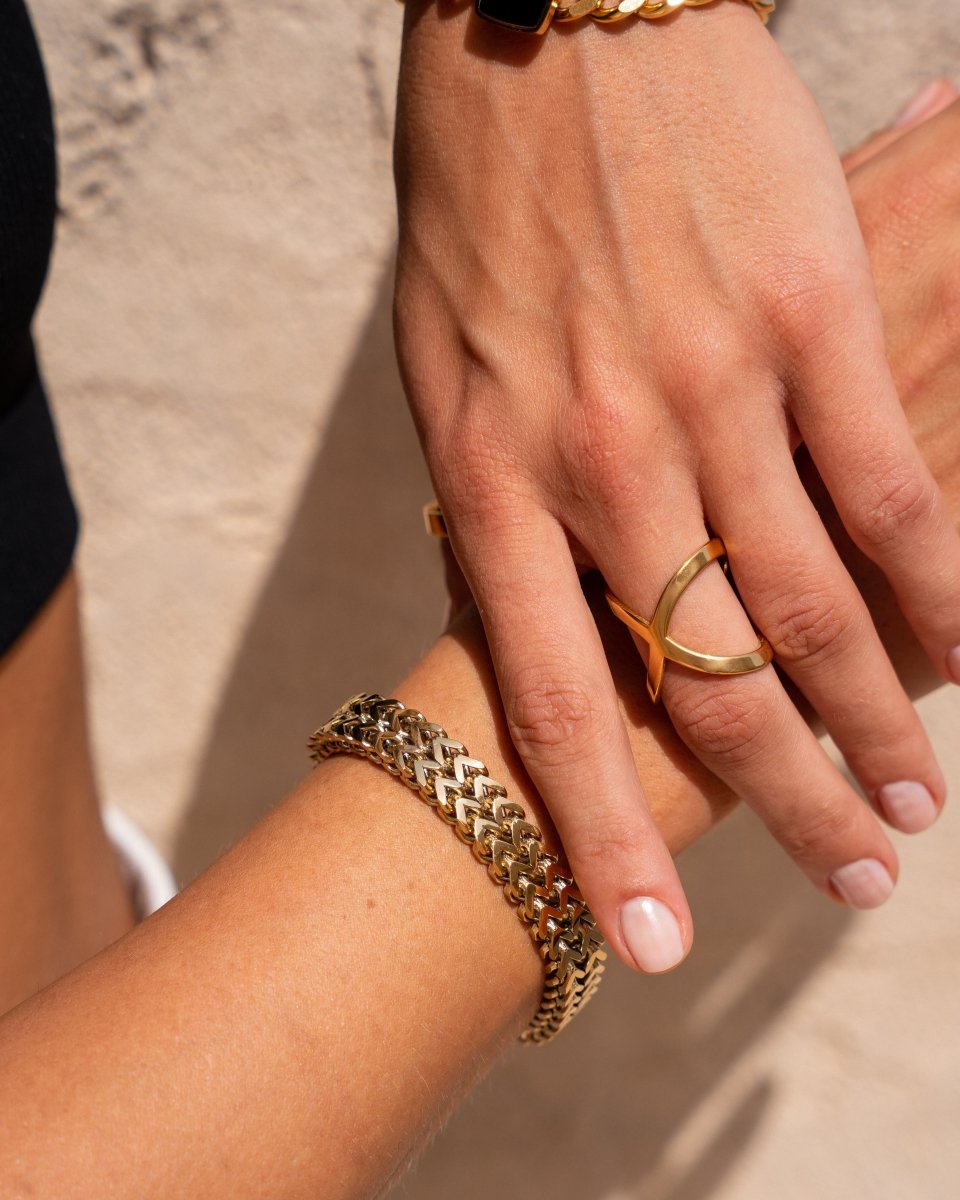 Pulsera de Cadena Petra Bañada en Oro de 18K