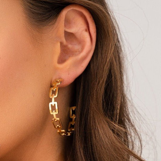 Alexandra Hoop Earrings Plated in 18K Gold