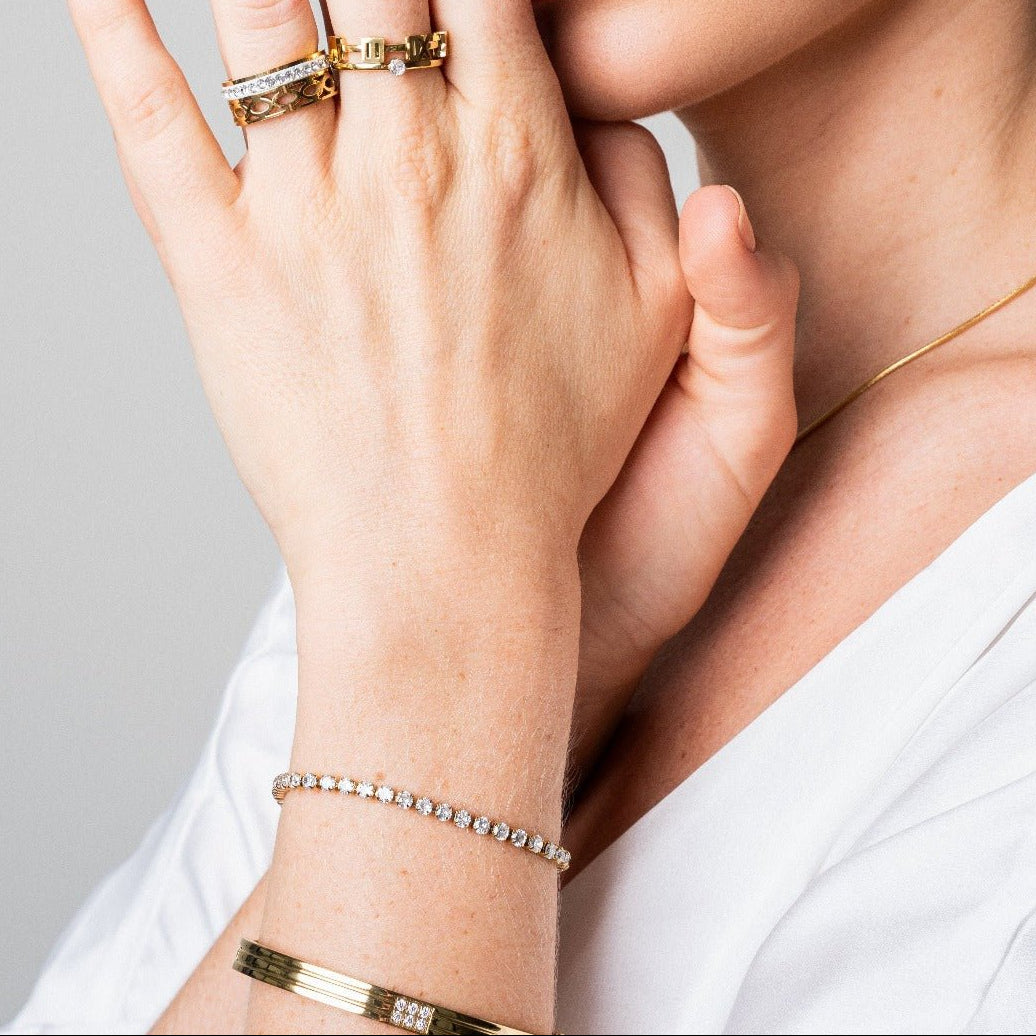 Pulsera Riviera Puket Ajustable Bañada en Oro de 18k