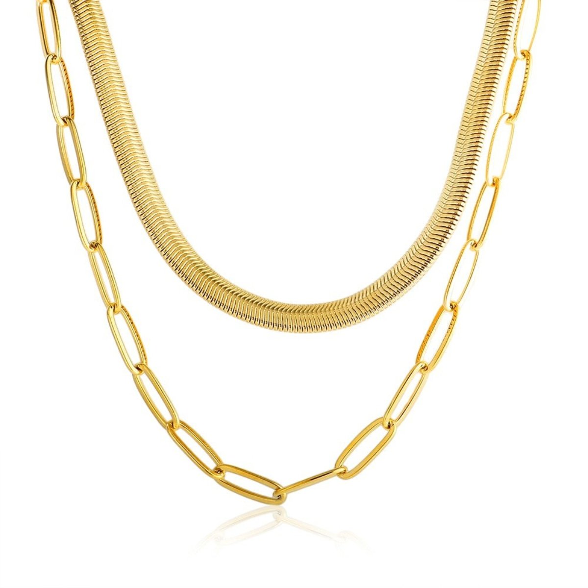 Mix de Collar Antonela Bañado en Oro de 18k