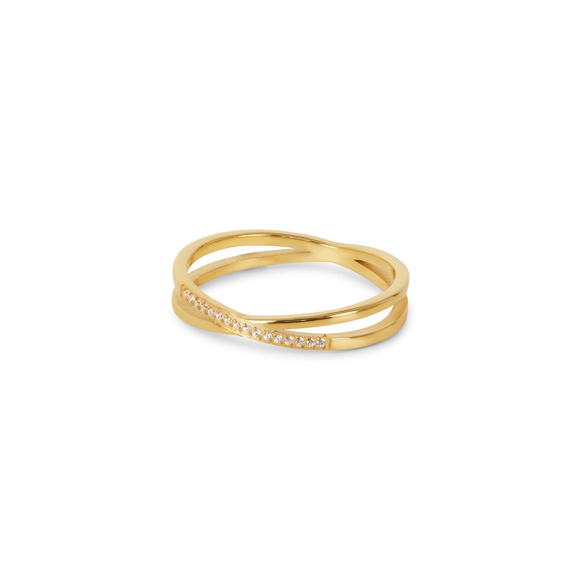 Anillo doble Lucía bañado en oro de 18k