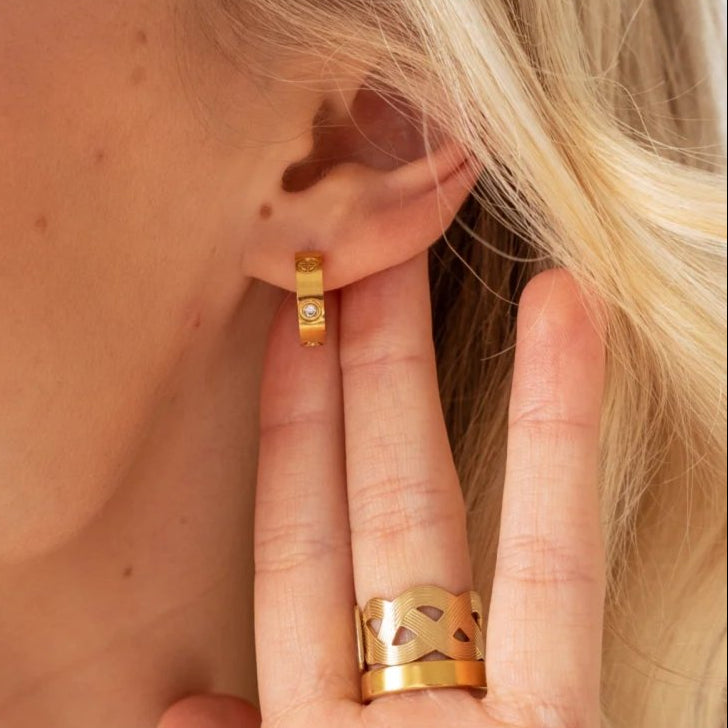 Classic Inspired Hoop Earrings in 18K Gold Plated