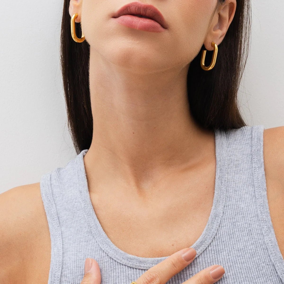 Pendiente de Aro Piper Bañado en Oro de 18k