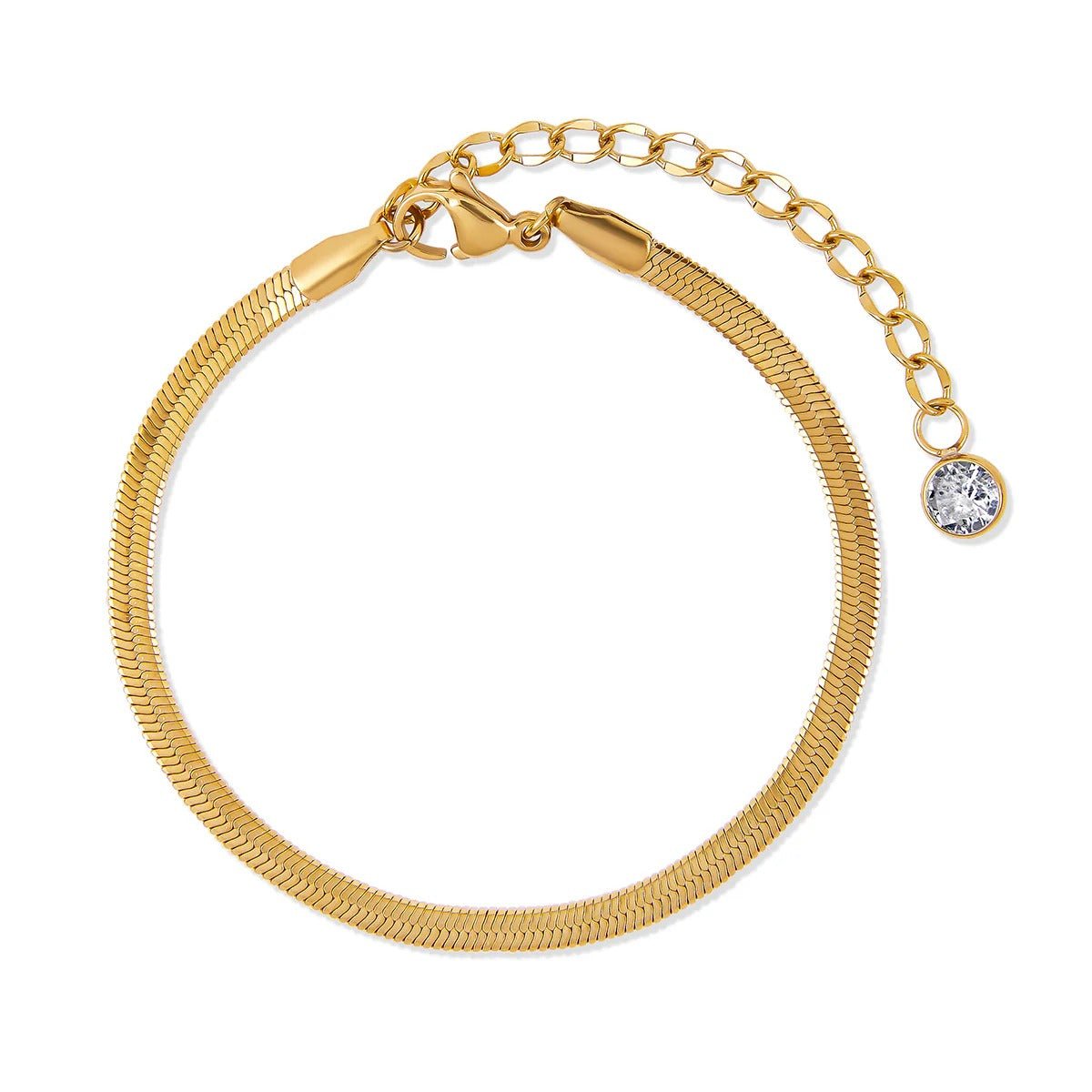 Glamour Bracelet Set with Cubic Zirconia Plated in 18K Gold