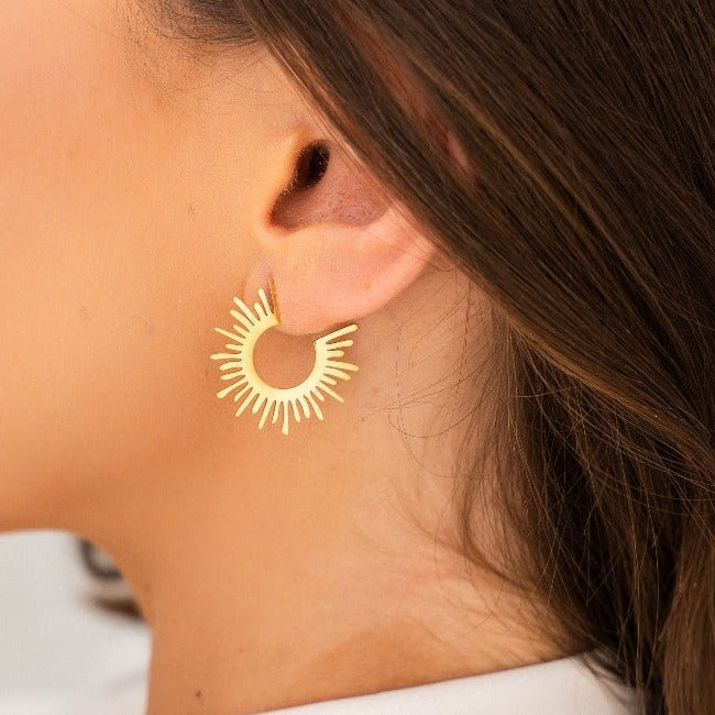18K Gold Plated Spike Hoop Earring