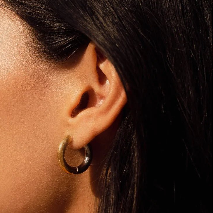 Pendientes de Aro Contraste Bañados en Oro de 18k