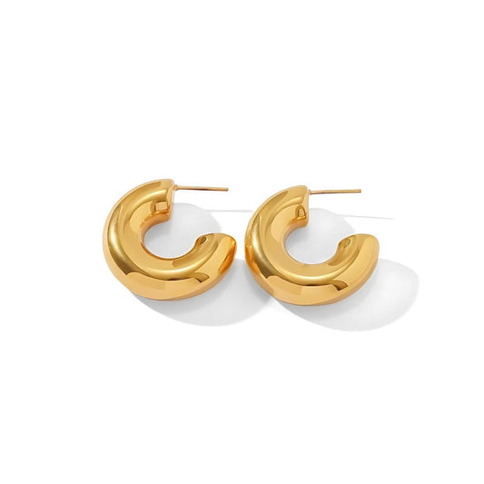 Pendientes de Aro Lola Chunky Bañados en Oro 18K