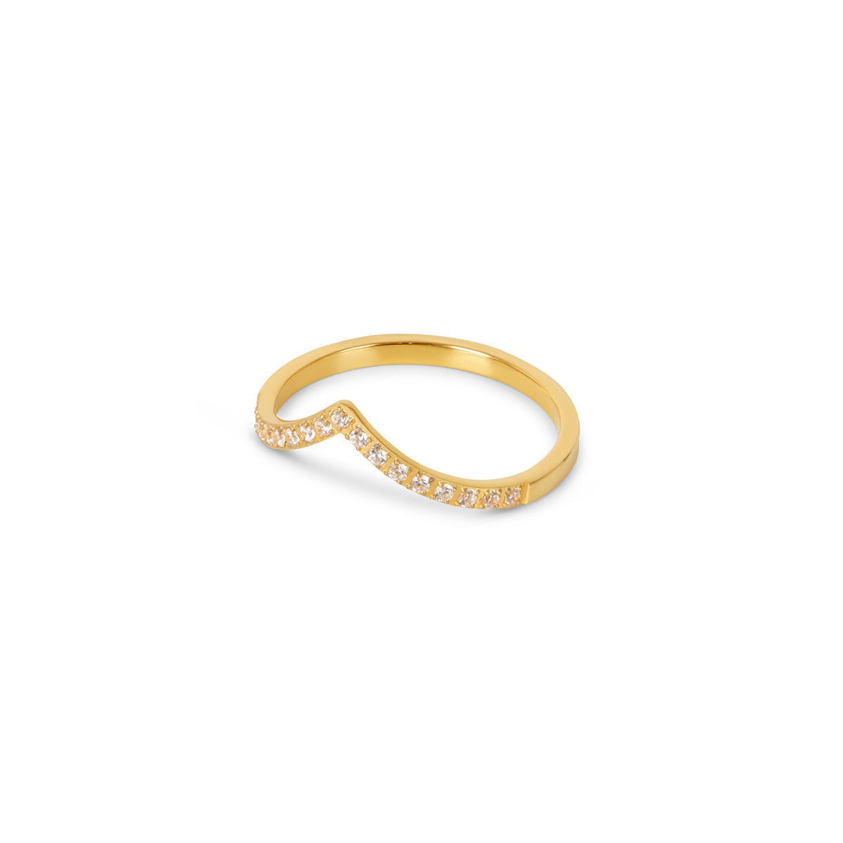 Anillo Trinity Circonita Bañado en Oro 18K