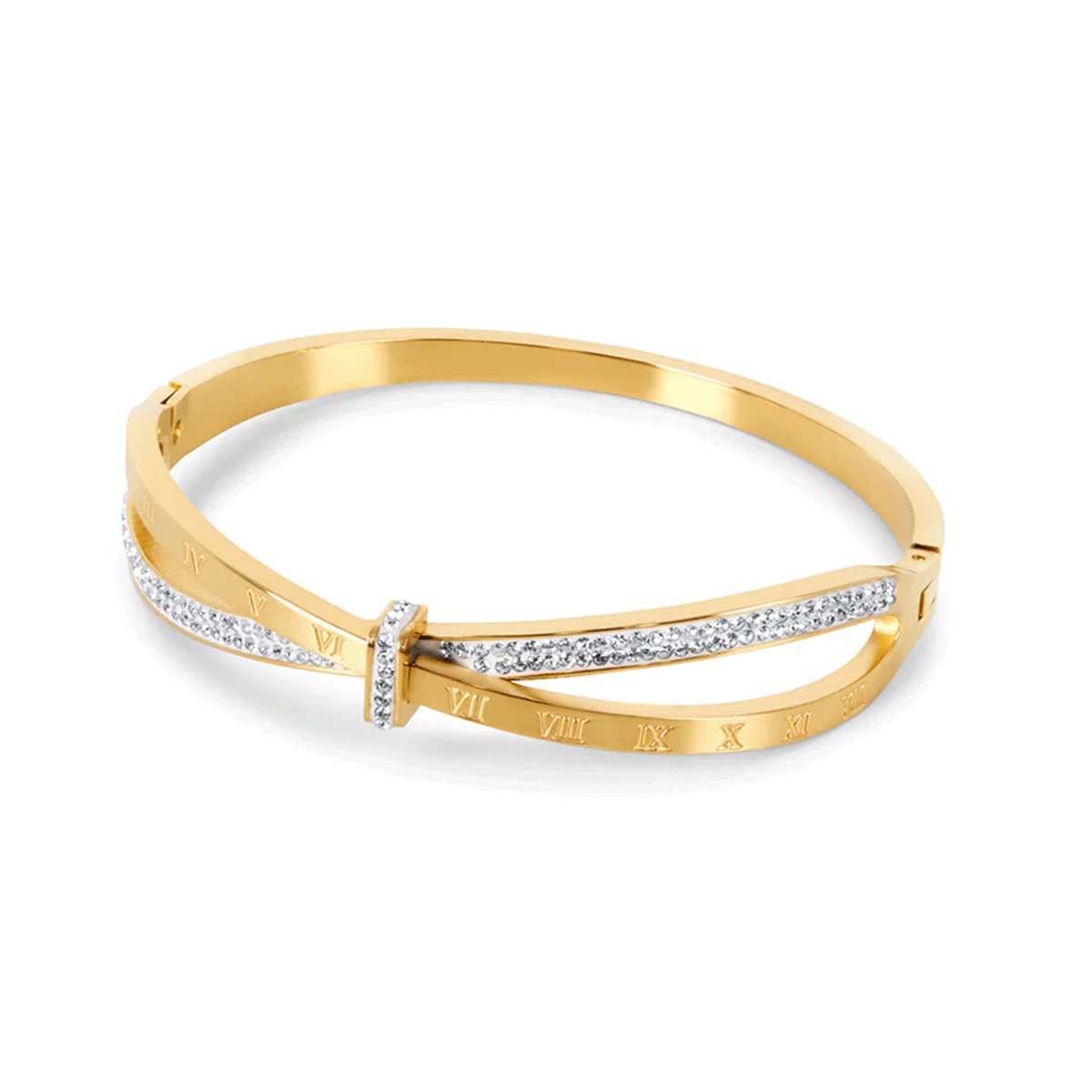 Brazalete Romano Circonita Bañado en Oro 18K