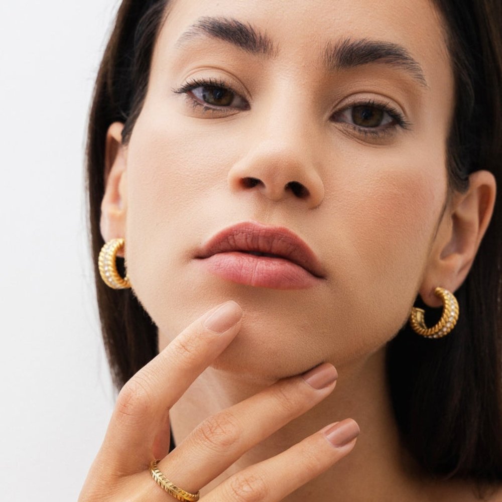 Pendiente de Aro Date Bañado en Oro de 18k