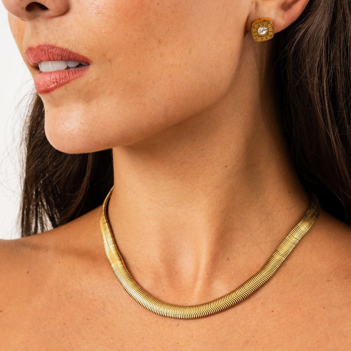 Collar Gargantilla Gaia Malla Bañado en Oro 18k