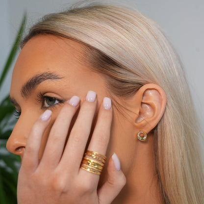 Pendiente Rainbow con Baño de Oro 18k