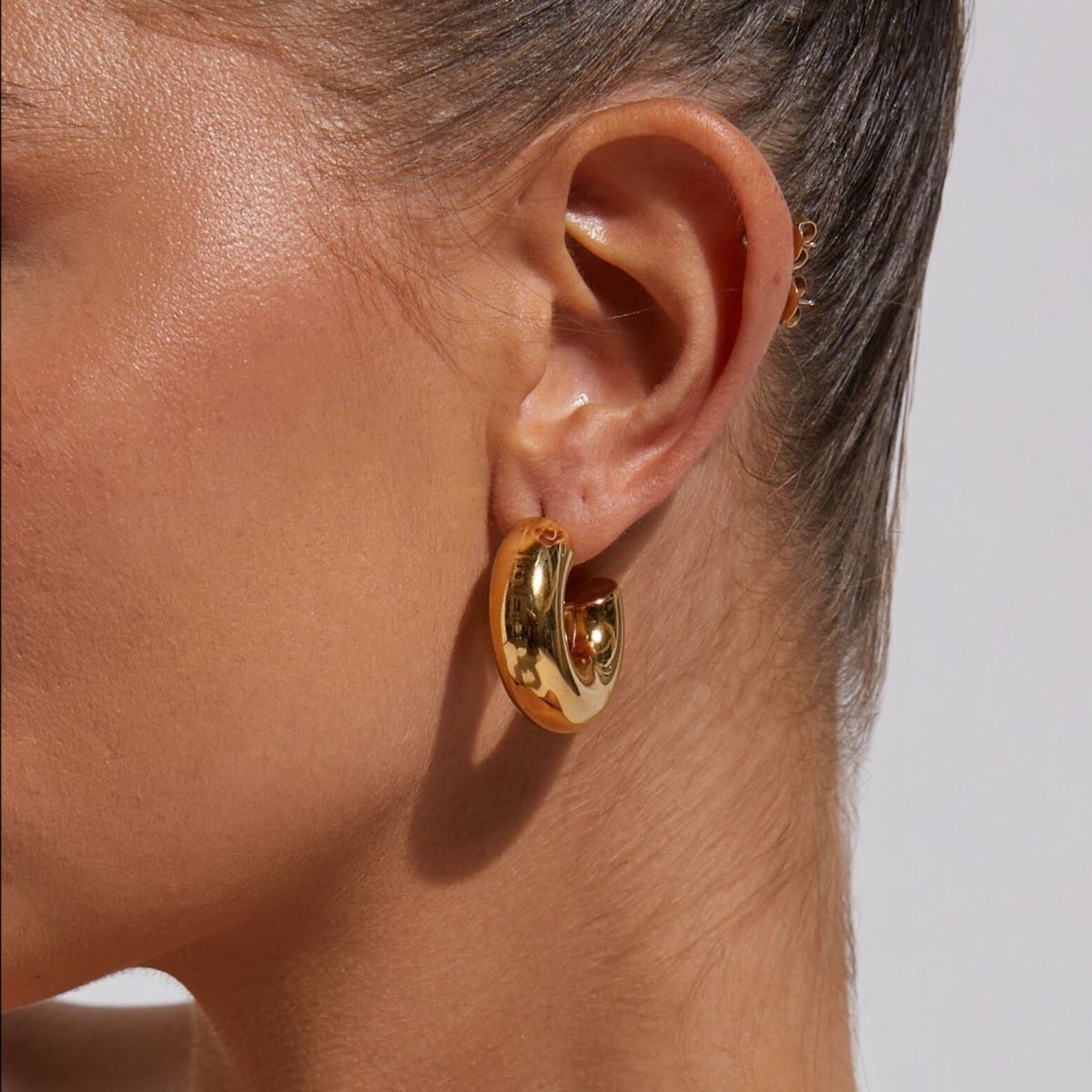Pendientes de Aro Lola Chunky Bañados en Oro 18K