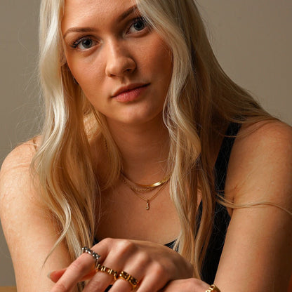 Collar Inicial Circonia Bañado en Oro 18K