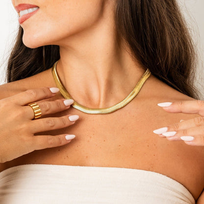 Collar Gargantilla Gaia Malla Bañado en Oro 18k