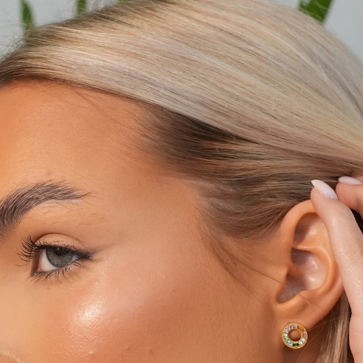 Pendiente Rainbow con Baño de Oro 18k