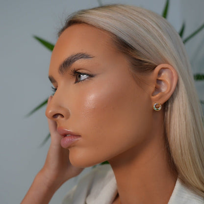 Pendiente Arcoíris con Baño de Oro de 18k