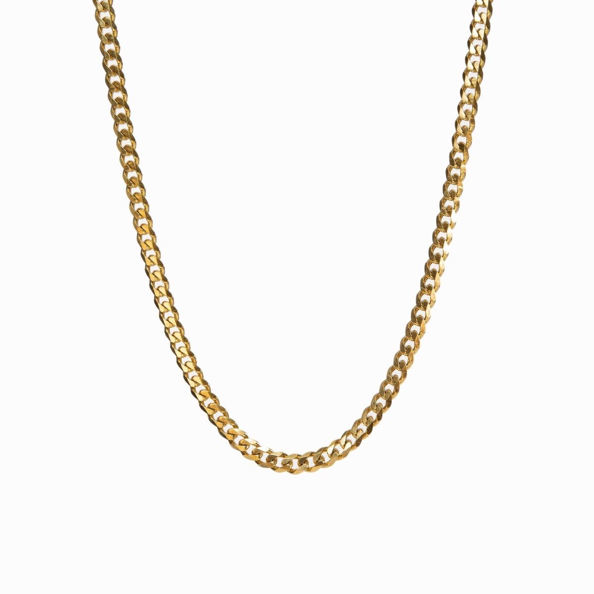 Collar Selenza Cadena Cubana Bañado en Oro de 18 quilates