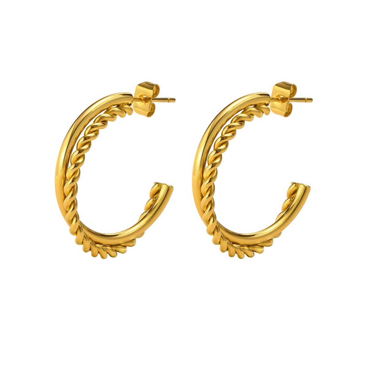Pendientes de Aro Madison Chapados en Oro de 18k