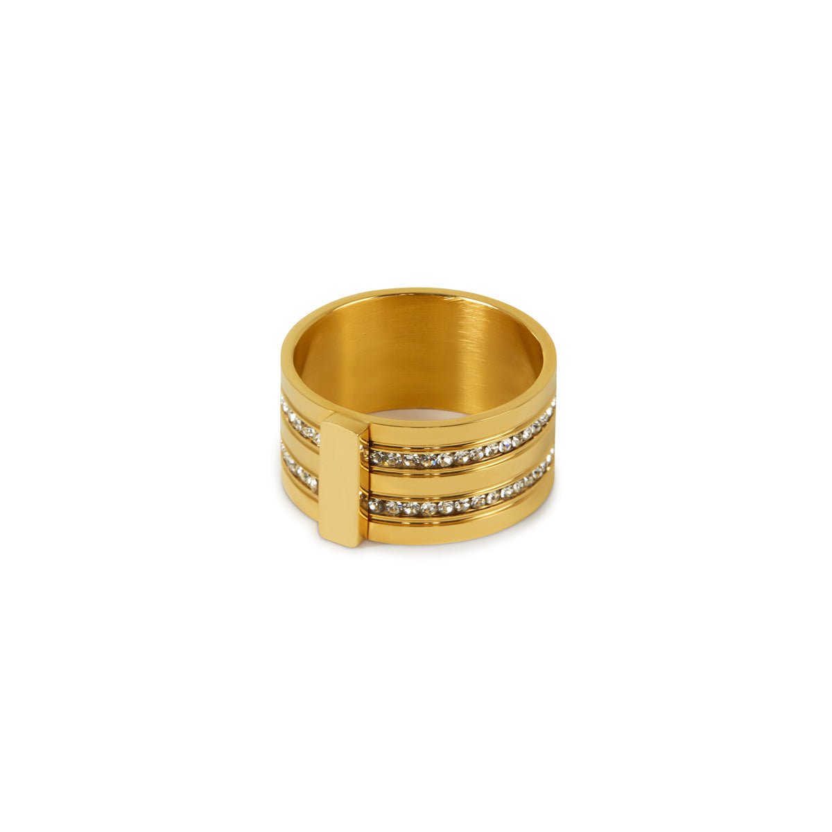 Anillo Caviar Stack Bañado en Oro de 18K