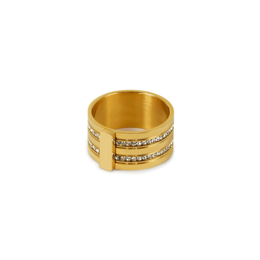 Anillo Caviar Stack Bañado en Oro de 18K