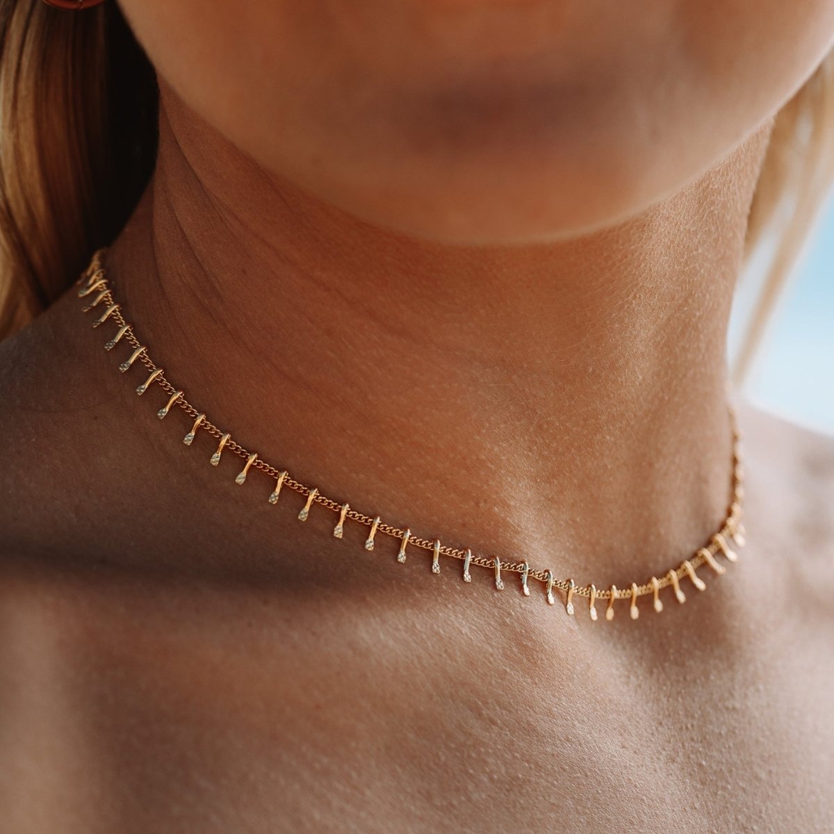 Collar Gargantilla Jurerê Bañado en Oro de 18K