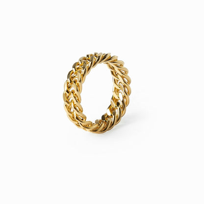 Anillo de Cadena Bañado en Oro de 18K