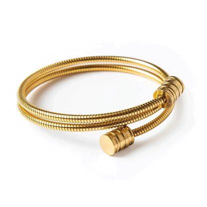 Brazalete Espiral Triple Chapado en Oro 18K