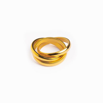 Anillo Trinidad Bañado en Oro 18K