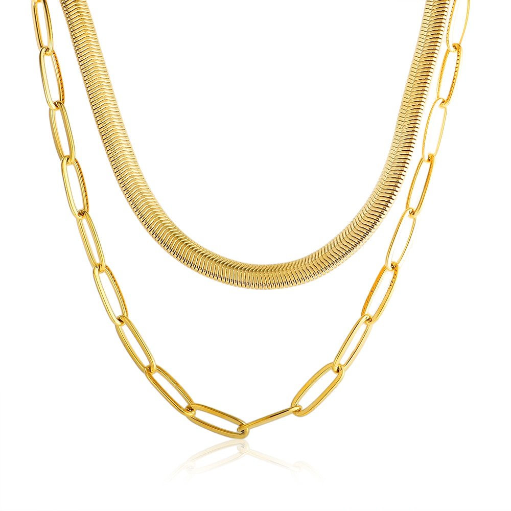 Mix de Collar Antonela Bañado en Oro de 18k