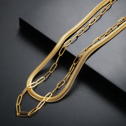Mix de Collar Antonela Bañado en Oro de 18k