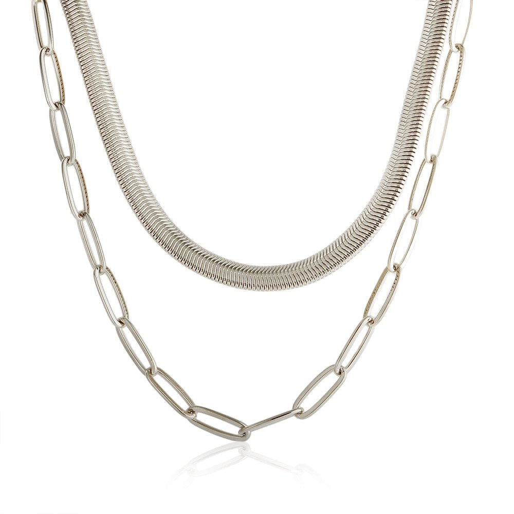 Mix de Collar Antonela Bañado en Oro de 18k