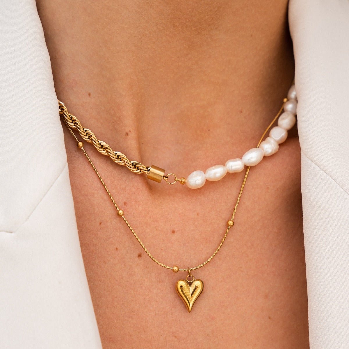 Collar Corazón Life Love Bañado en Oro 18K