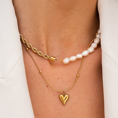 Collar Corazón Life Love Bañado en Oro 18K