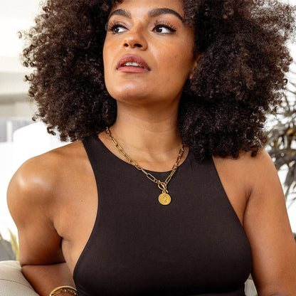 Collar London Cents Bañado en Oro de 18K