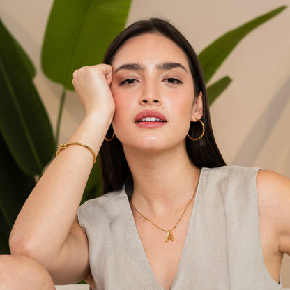 Collar Inicial Bold Bañado en Oro de 18K