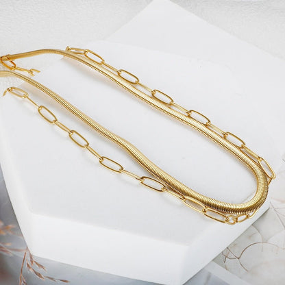 Mix de Collar Antonela Bañado en Oro de 18k