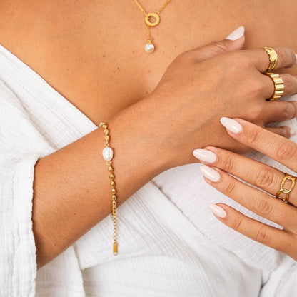 Pulsera Persia Perla Bañada en Oro de 18k