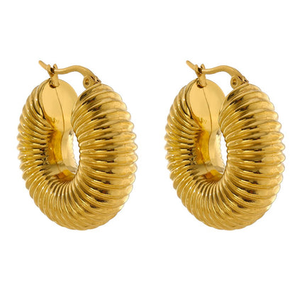 Pendientes de Aro Bold Ziza Bañados en Oro 18k