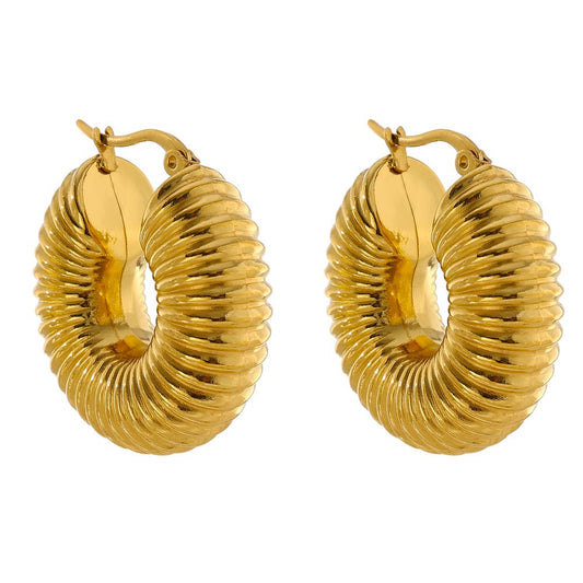 Pendientes de Aro Bold Ziza Bañados en Oro 18k