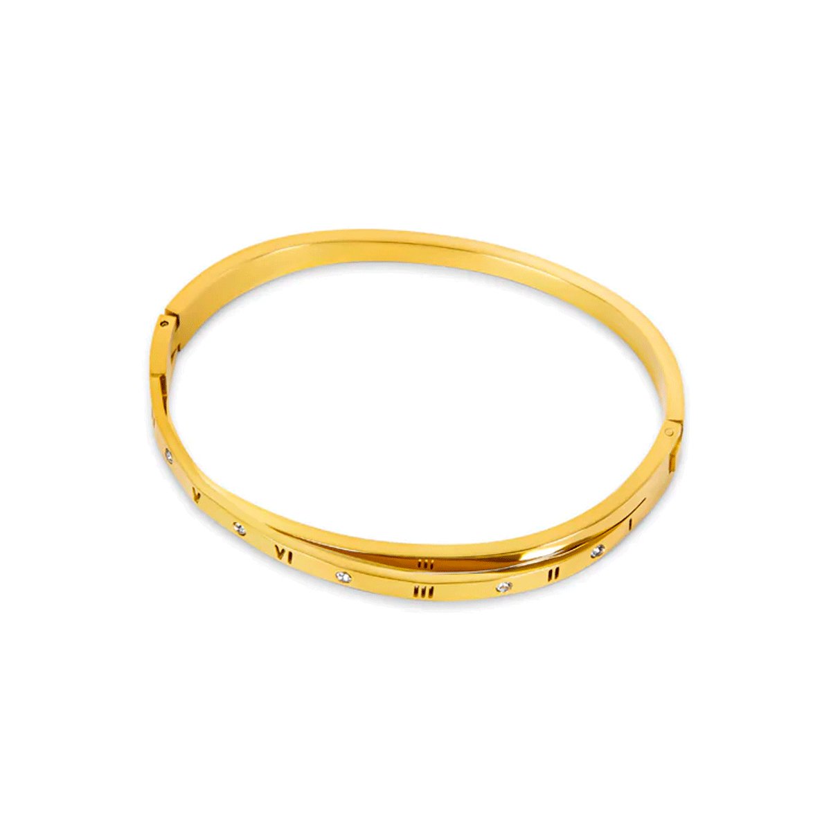 Brazalete Romanos Entrelazados Baño Oro 18k