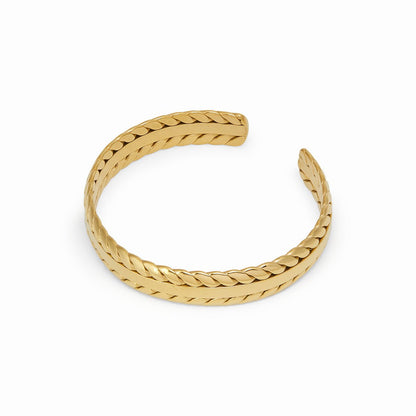 Pulsera Hojas Doradas Bañada en Oro 18k