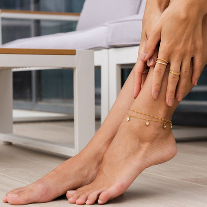 Tobillera Atlas Circonita Bañada en Oro de 18K