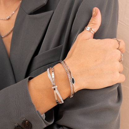 Pulsera Romana Zirconia - Plata