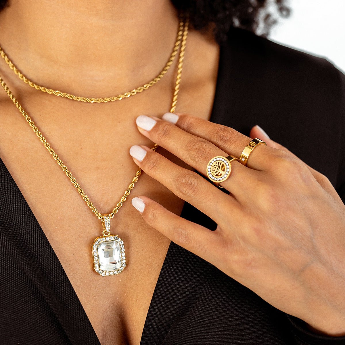 Anillo Árbol de la Vida Bañado en Oro 18K