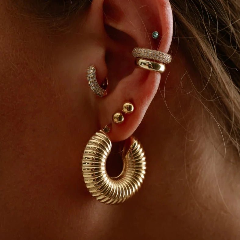 Pendientes de Aro Bold Ziza Bañados en Oro 18k